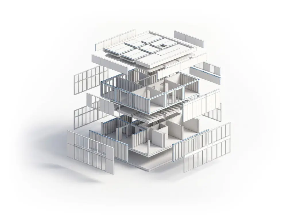 WOCON Holzbau Systembauweise Clay Rendering