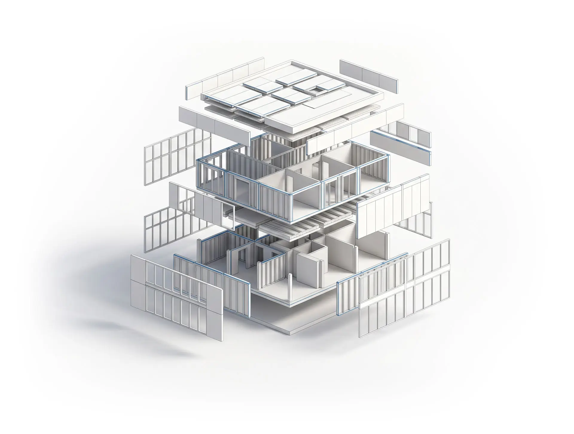WOCON Holzbau Systembauweise Clay Rendering